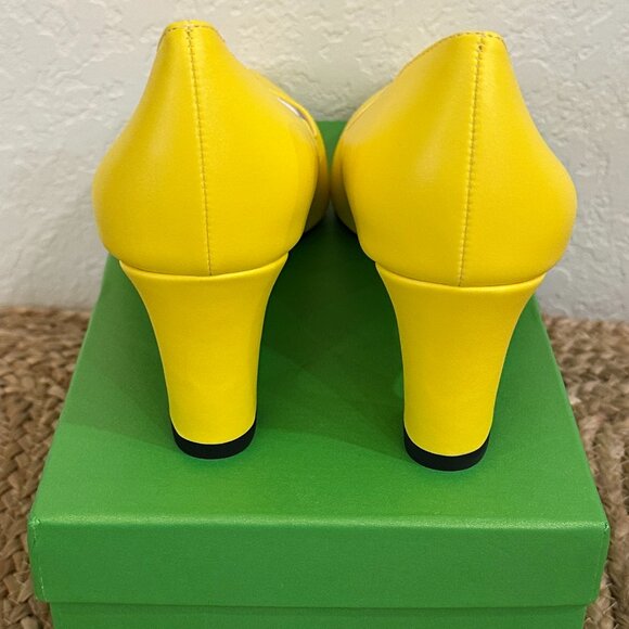 GUAVAIVY Yellow Pointed Toe Block Heel Pumps – Size 9.5 (US) - Picture 4 of 10